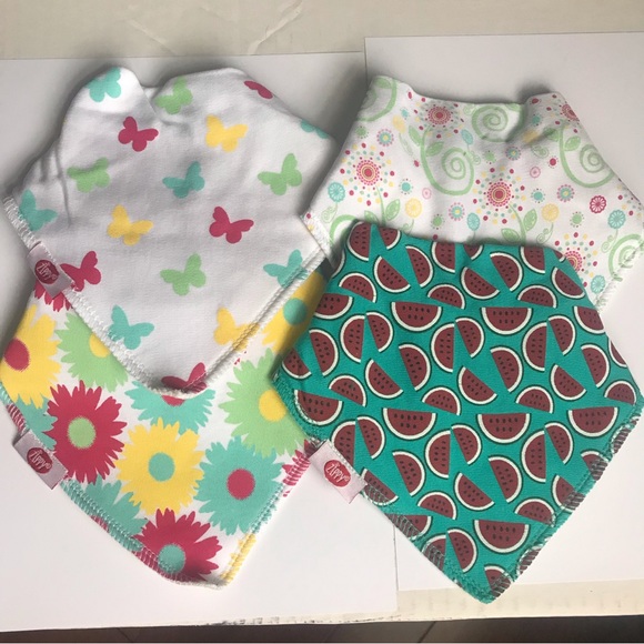 Zippy Fun Baby Bandana Set of 4 Bibs -new - Picture 4 of 4